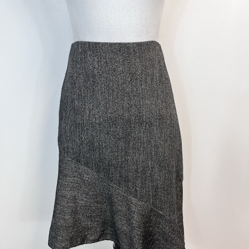 Anne Klein Skirt size 6 Black White Tweed Bias A Line Knee Stretch Career Suit - Picture 2 of 8